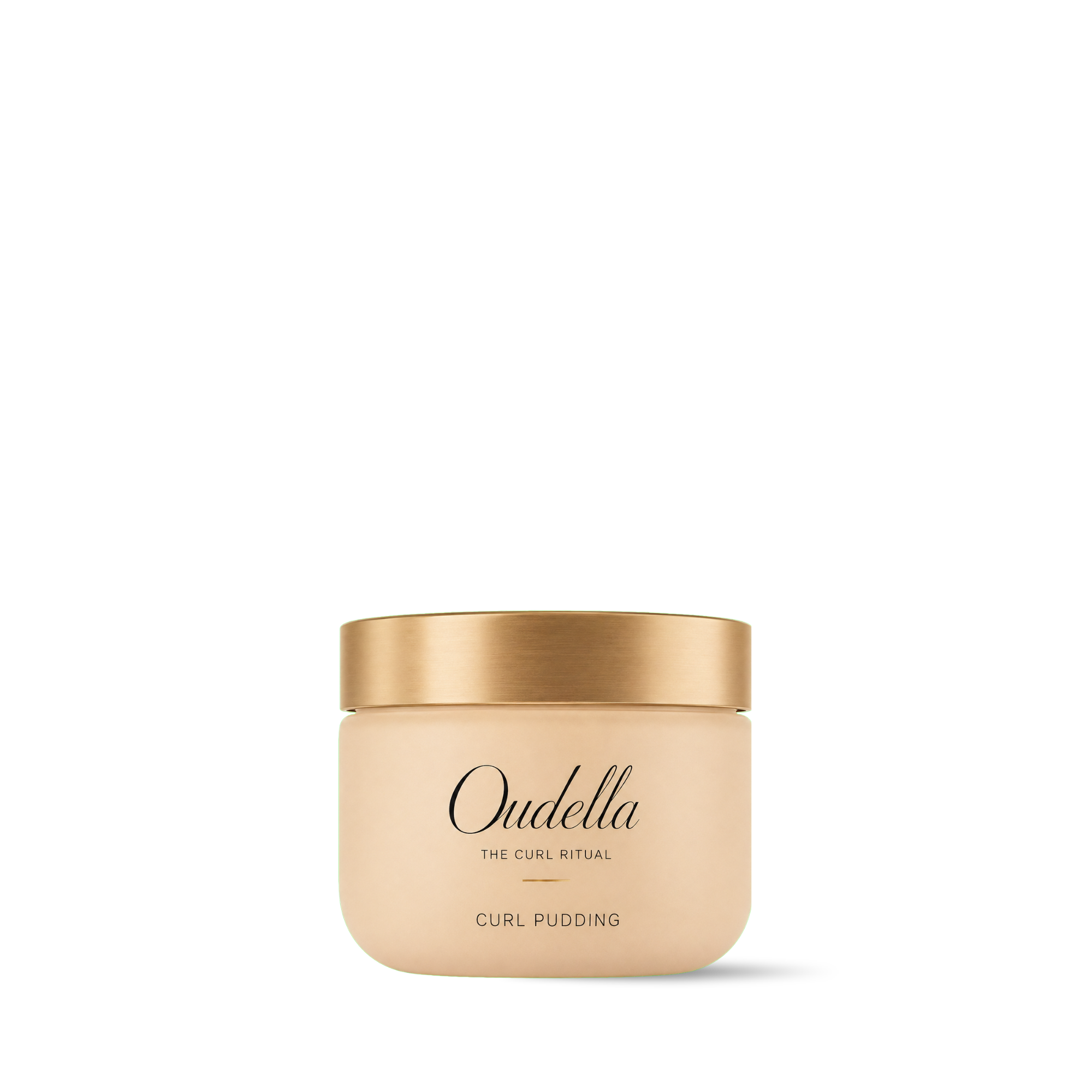 Oudella Curl Pudding in an ivory jar with brushed gold lid