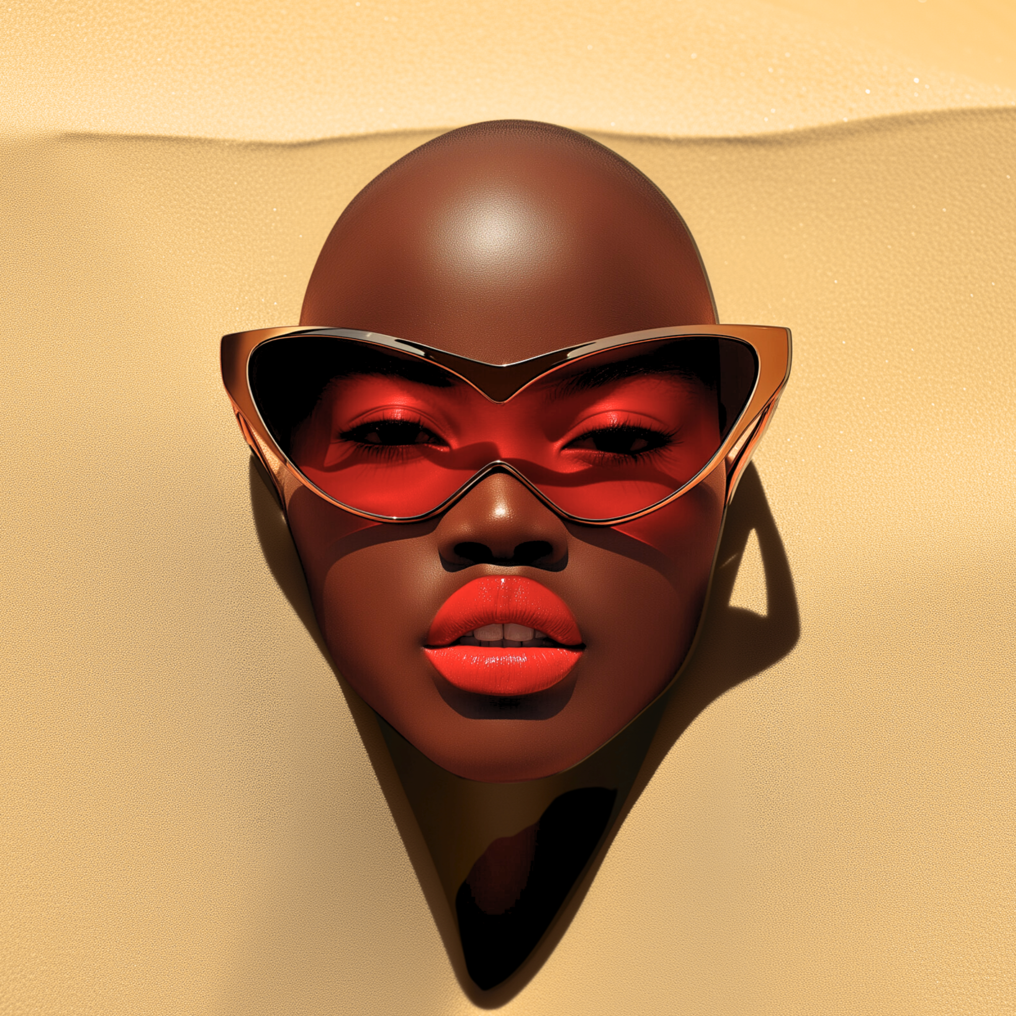 Fashion portrait in red glasses
