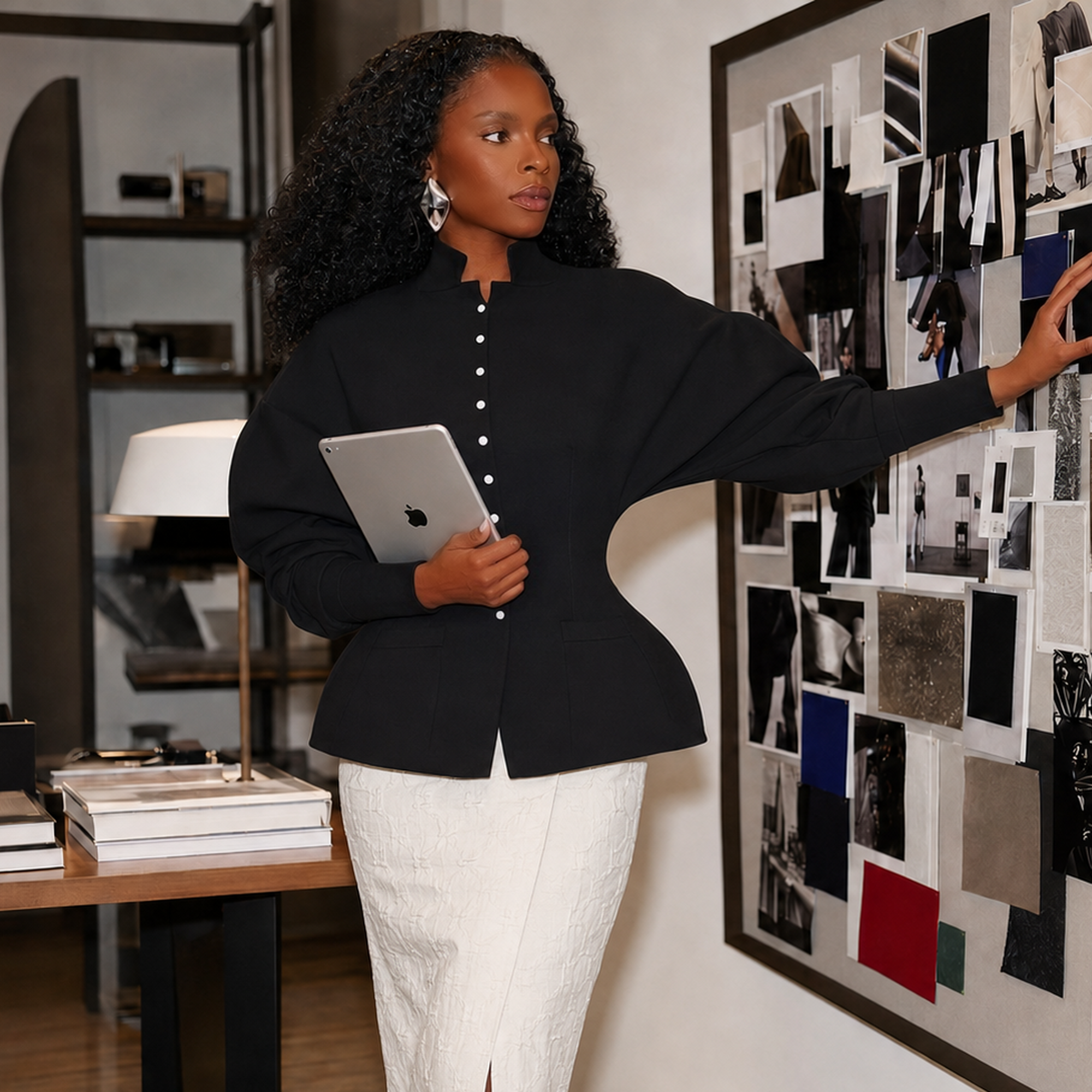 Abigail shaping a fashion campaign mood board